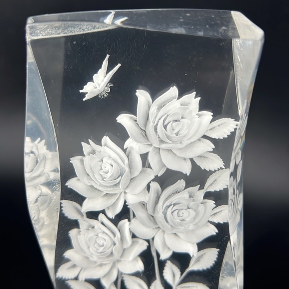 Vintage Etched Lucite Sculpture - Picture 2 of 8